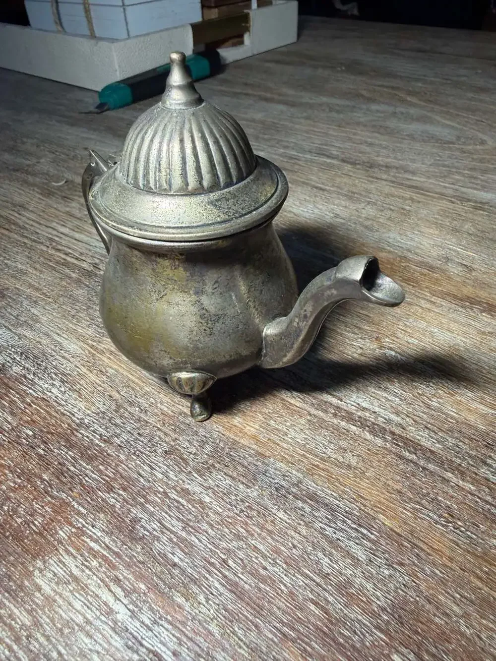 Vintage Silver-Plated Miniature Teapot Candle Holder